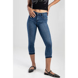 Sissy Boy Mid-Waist Capri With Unpicked Hem Jeans In Mid Vintage