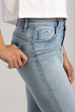 Sissy boy Womens Mid-Waist Baisc Jeans In Light Vintage