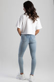 Sissy boy Womens Mid-Waist Baisc Jeans In Light Vintage