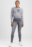 Sissy boy Womens Lily Mid Waist Straight Leg Jeans In Grey