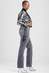 Sissyboy Womens Ruby Mid-Waist Straight Leg Jeans In Grey