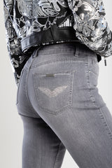 Sissyboy Womens Ruby Mid-Waist Straight Leg Jeans In Grey