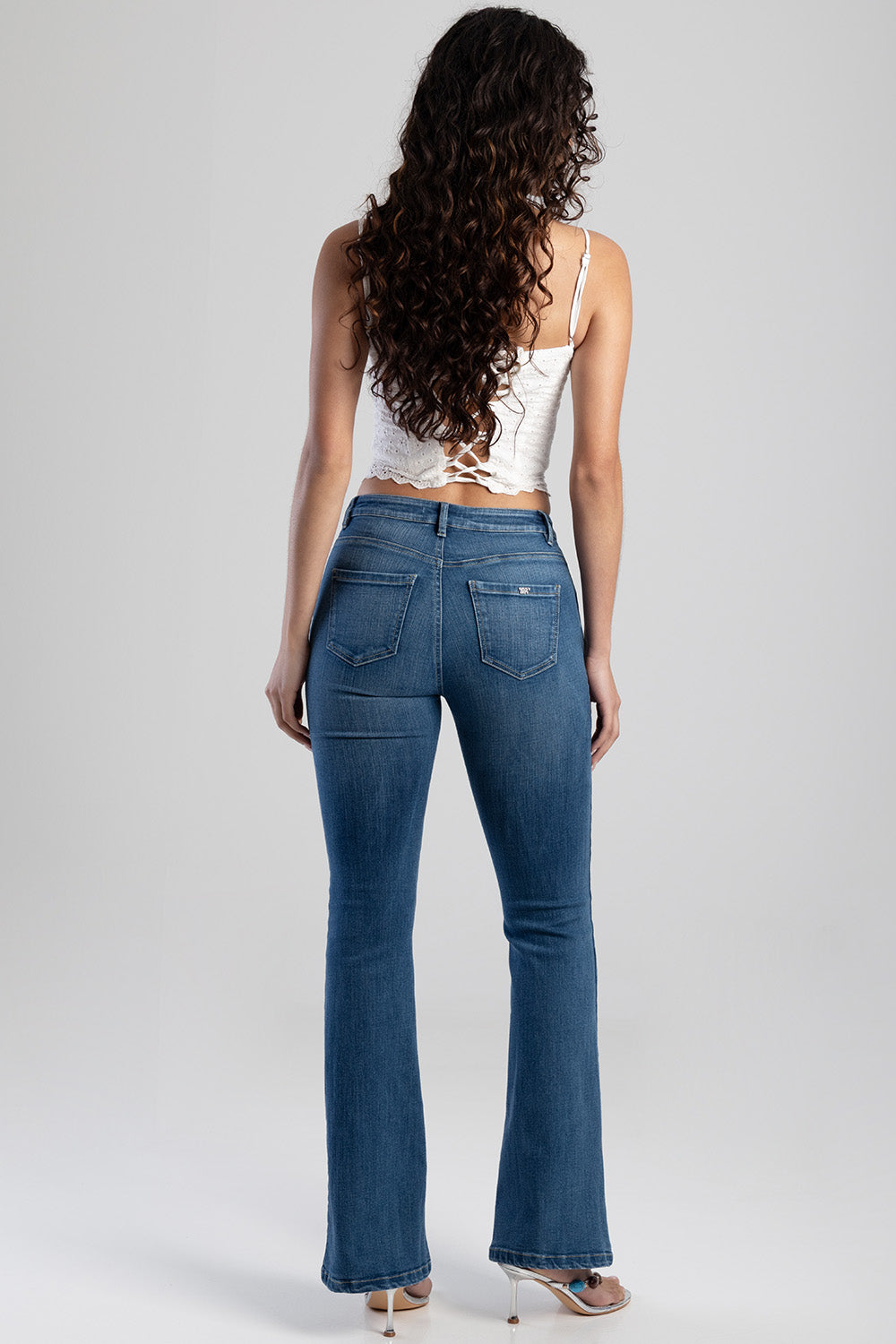 Sissy boy Womens rebecca Mid-Waist Bootleg Jeans In Medium Vintage
