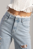 Sissy boy Womens High-Waist Wide Leg Jeans In Light Vintage