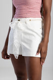 Sissy boy Ladies High Waisted Shorts With Lace In White