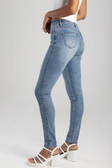 Sissy Boy Womens Camila Mid Waist Skinny Jean In Medium Vintage