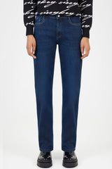 Sissy boy Womens Mid Waist Straight Leg Jean In Dark Vintag
