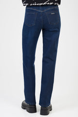 Sissy boy Womens Mid Waist Straight Leg Jean In Dark Vintag