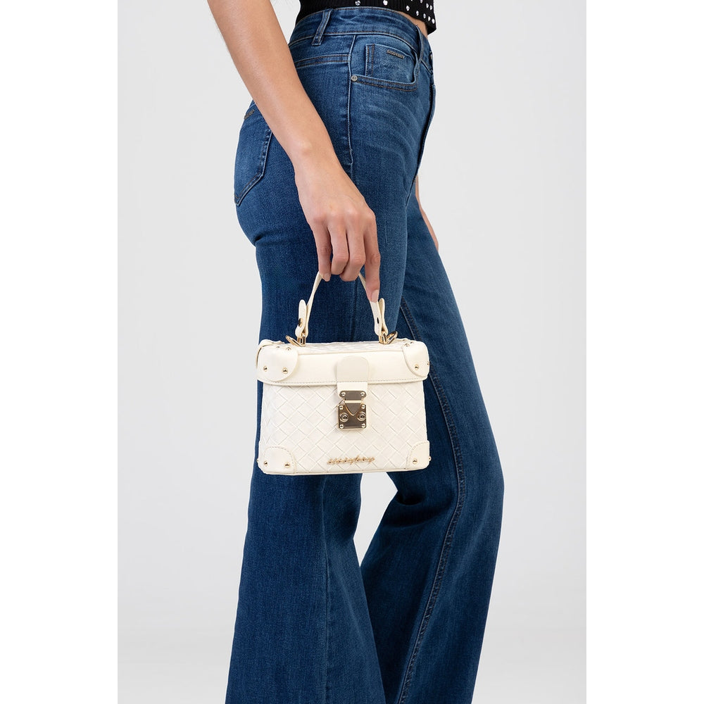 Sissy Boy Vicki Mini HandBag In Cream/Gold