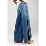 Sissy Boy Womens High Waist Ultra Wide Leg Jeans In Light Vintage