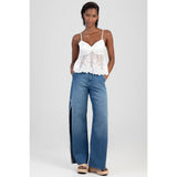 Sissy Boy Womens High Waist Ultra Wide Leg Jeans In Light Vintage