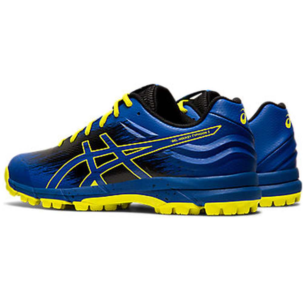 Asics Mens Gel Hockey Typhoon 3 Sneakers In Blue/Yellow/Black