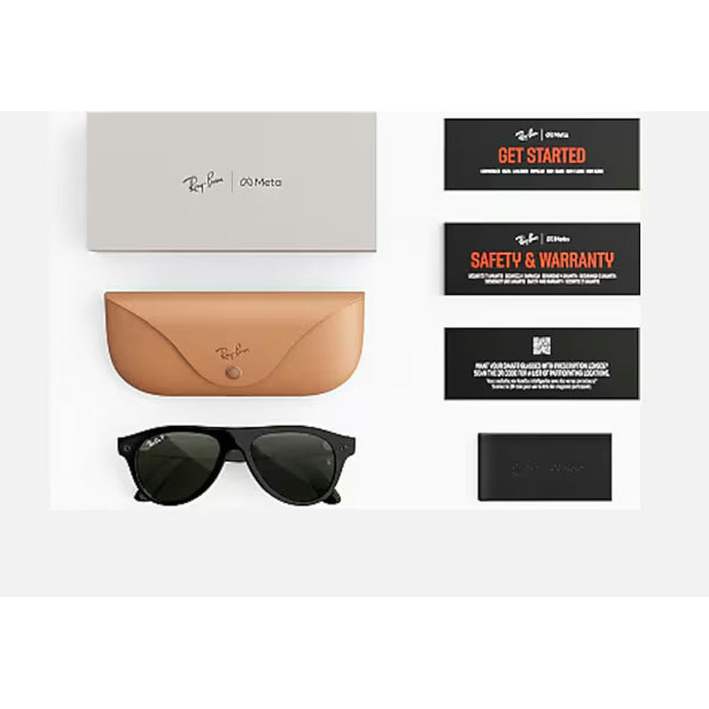 Ray-Ban Meta Aviator Smart Glasses – G15 Green Polarized, Shiny Black(Pre Order)
