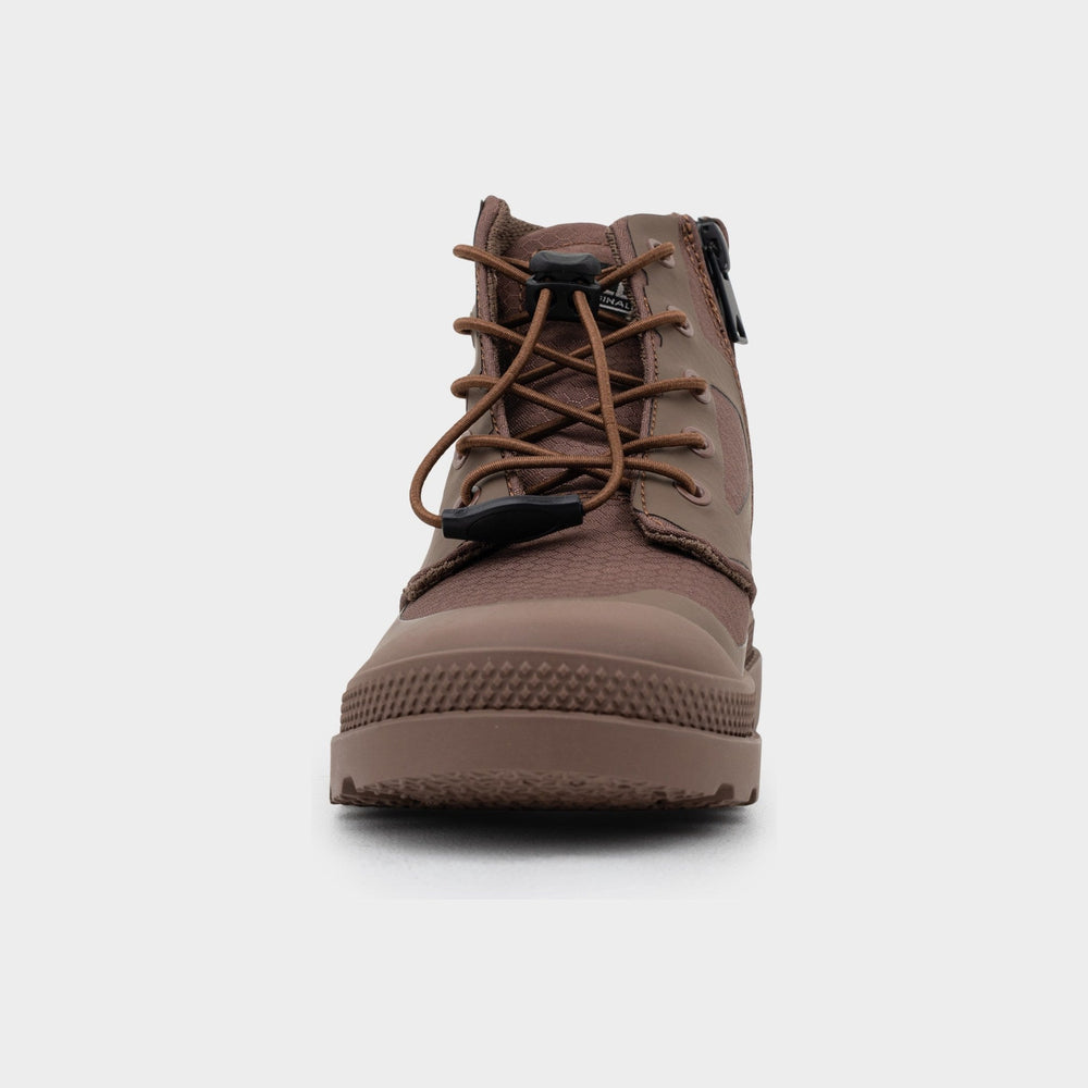 Palladium Boys Nylon Pampa Shoes In Brown