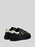 Replay Womens Paullete Sneakers In Black And  Gold