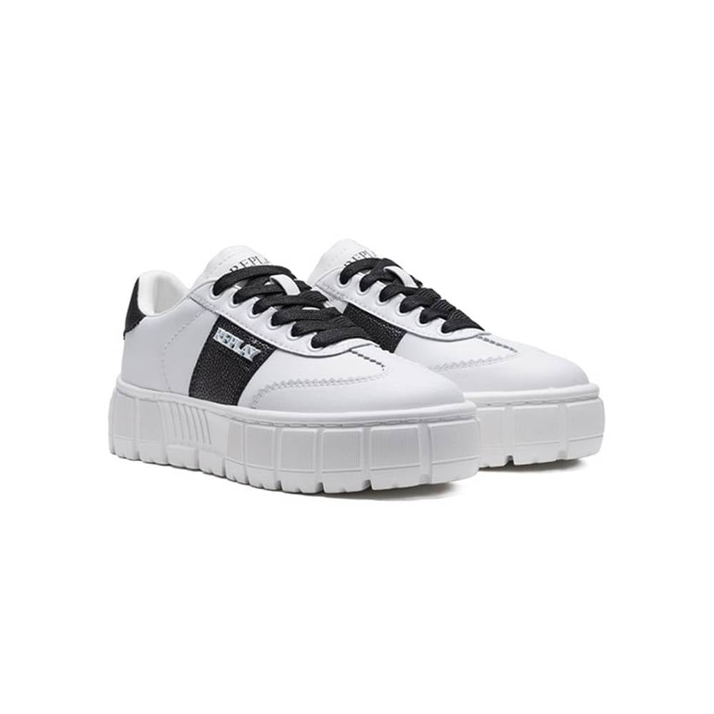 Replay Womens Paulette Shoes In White & Black