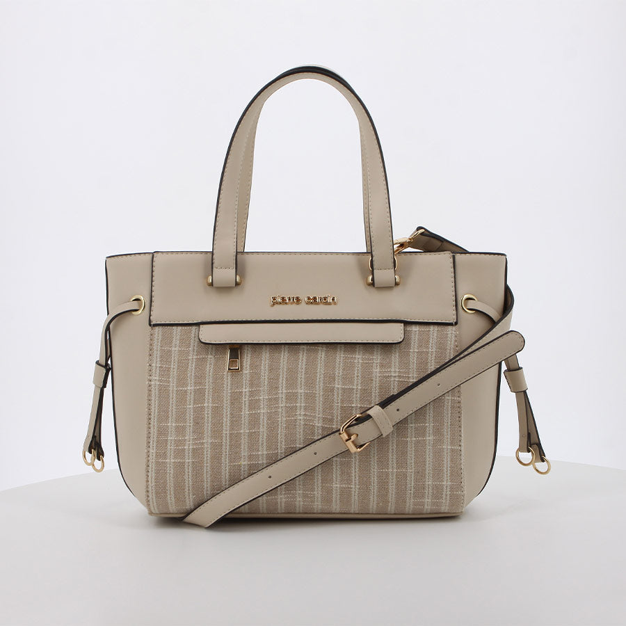 Pierre Cardin Maxine Textured Satchel Bag In Cream