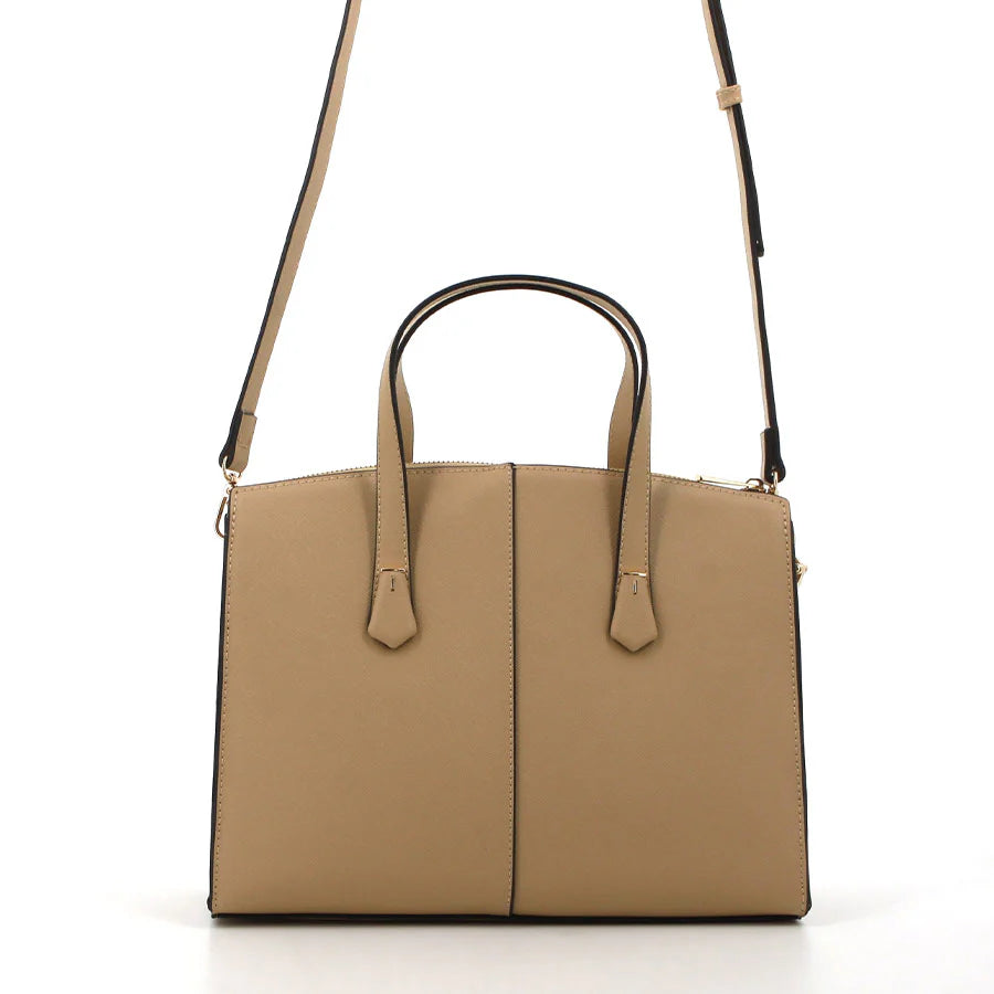 Pierre Cardin Vivian Structured Satchel Beige - One Size