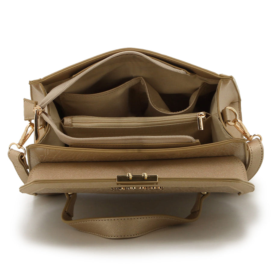 Pierre Cardin Elara Satchel Bag In Gold