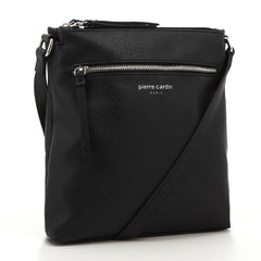 Pierre Cardin Double Compartment Crossbody Bag In Black