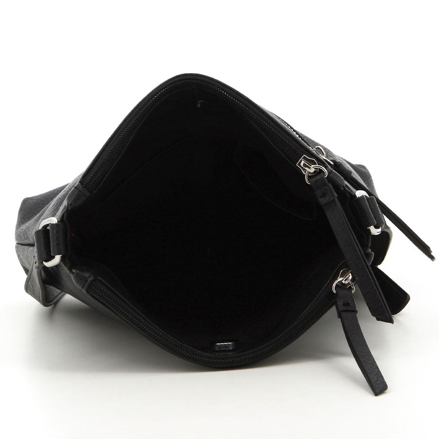 Pierre Cardin Double Compartment Crossbody Bag In Black