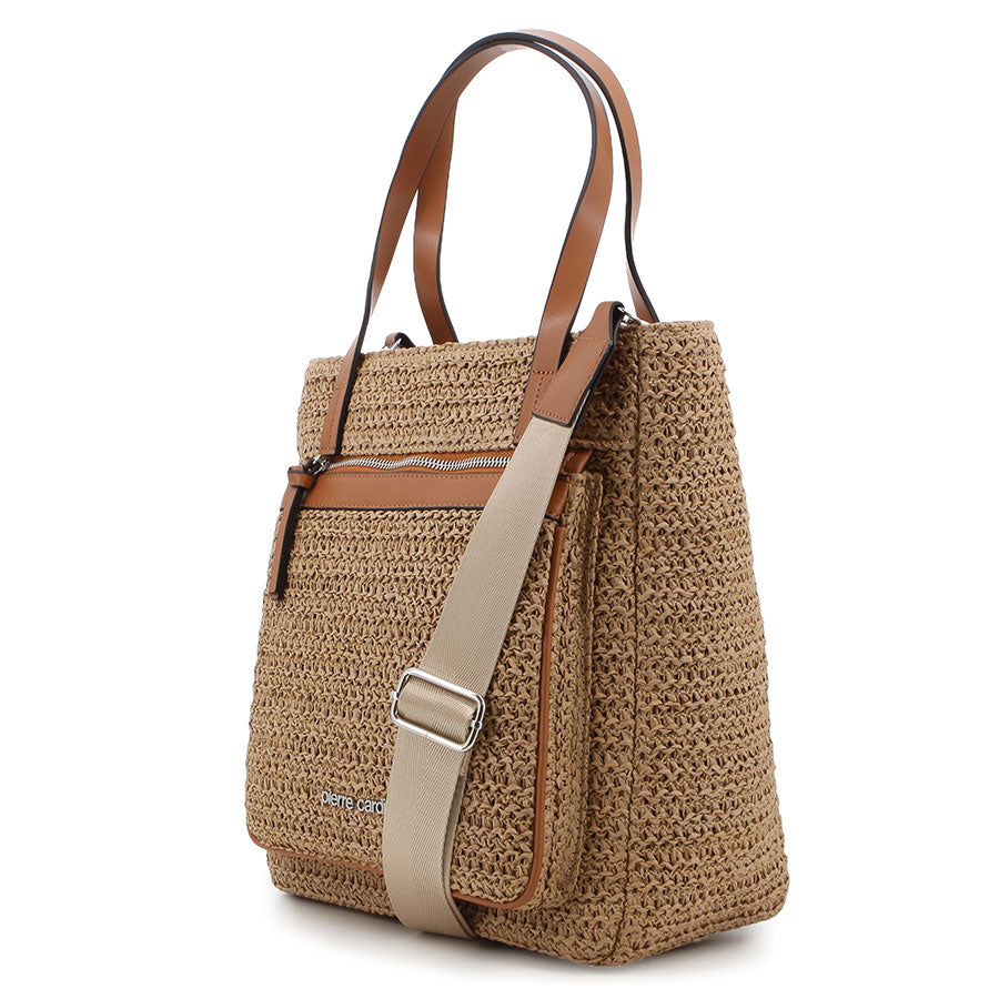 Pierre Cardin Isla Straw Tote Bag In Tan