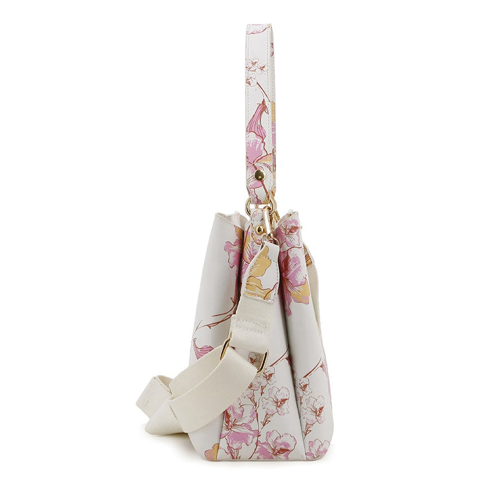 Pierre Cardin Womens Claire Shoulder Bag In White Floral