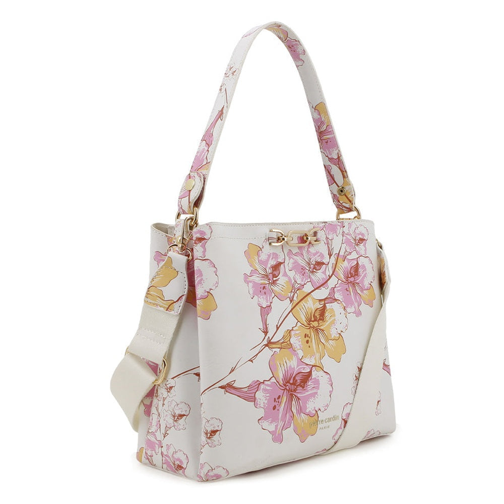 Pierre Cardin Womens Claire Shoulder Bag In White Floral