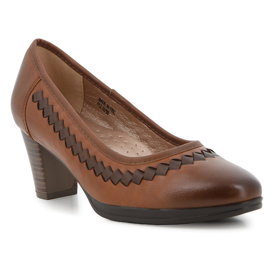 Pierre Cardin Ladies Brown Lacey Heels