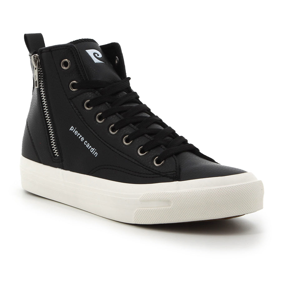 Pierre Cardin Mens Funk Sneaker Black And White