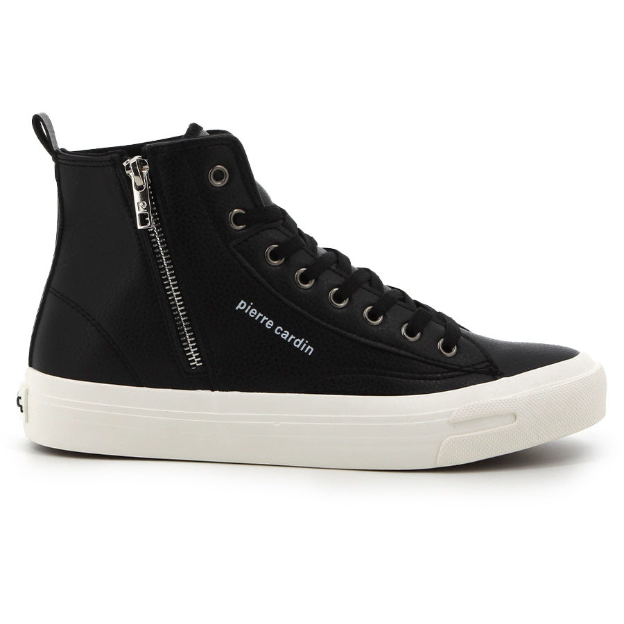 Pierre Cardin Mens Funk Sneaker Black And White