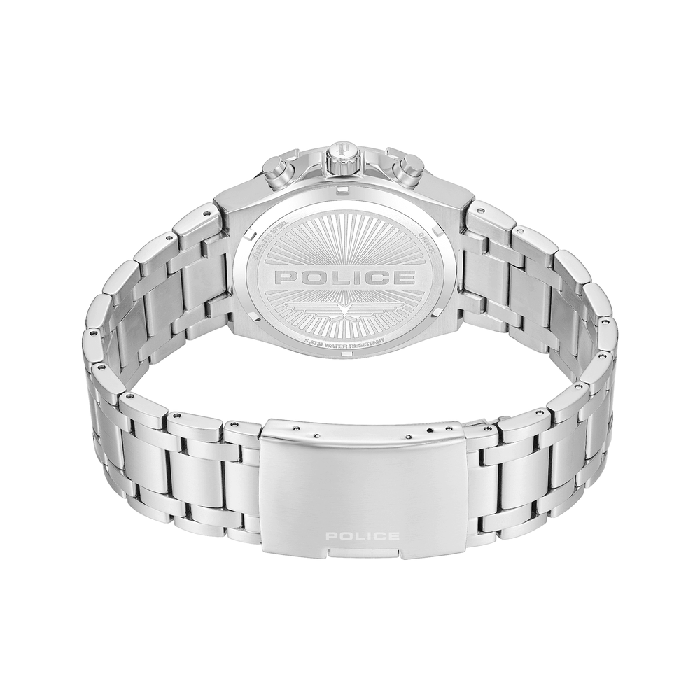 Police Mens Dark Blue Dial Watch In Silver