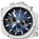 Police Mens Dark Blue Dial Watch In Silver
