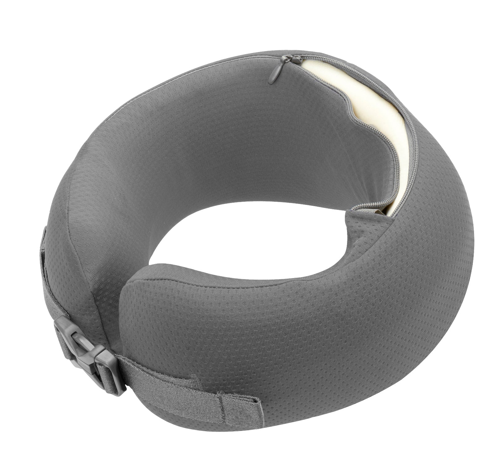 Easynap Travel Neck Pillow With Pouch In Pewter Gray