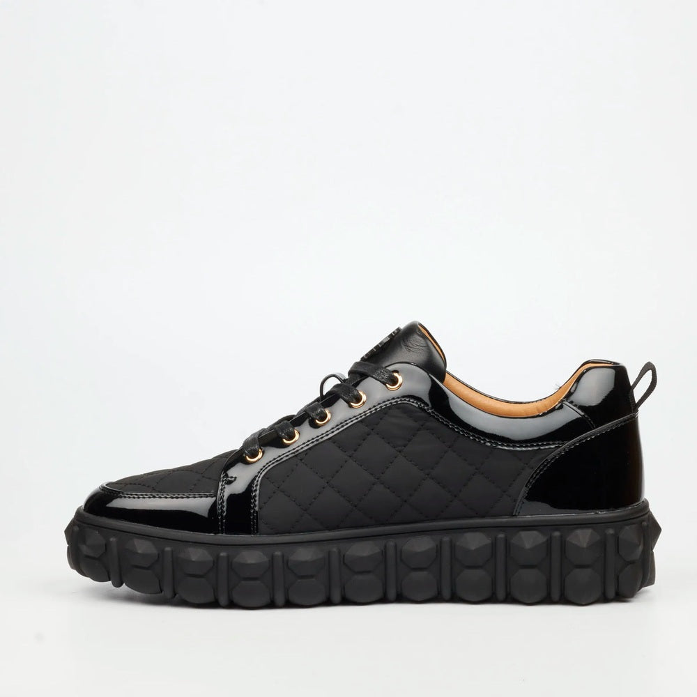 Mazerata Mens Pigale 38 Faux Patent Shoes In Black