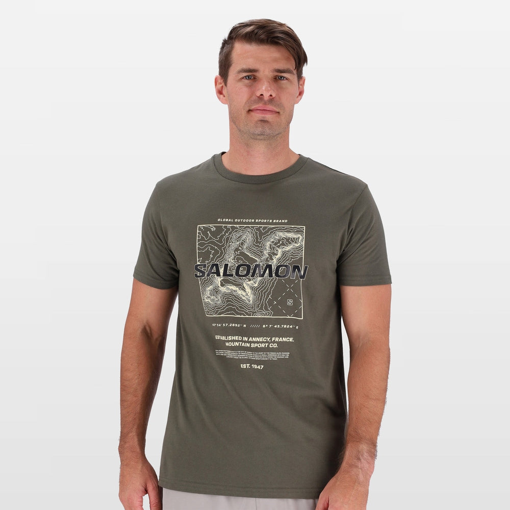 Salomon Mens Pioneer Short Sleeve T-Shirt In Olive