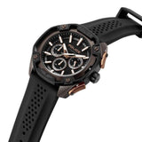 Police Mens Quartz Multifunction Silicone Strap Watch In Black/Black Dial