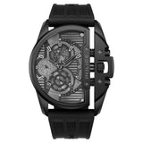 Police Quartz Multifunction Silicon Strap Watch In Black