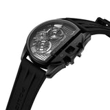 Police Quartz Multifunction Silicon Strap Watch In Black