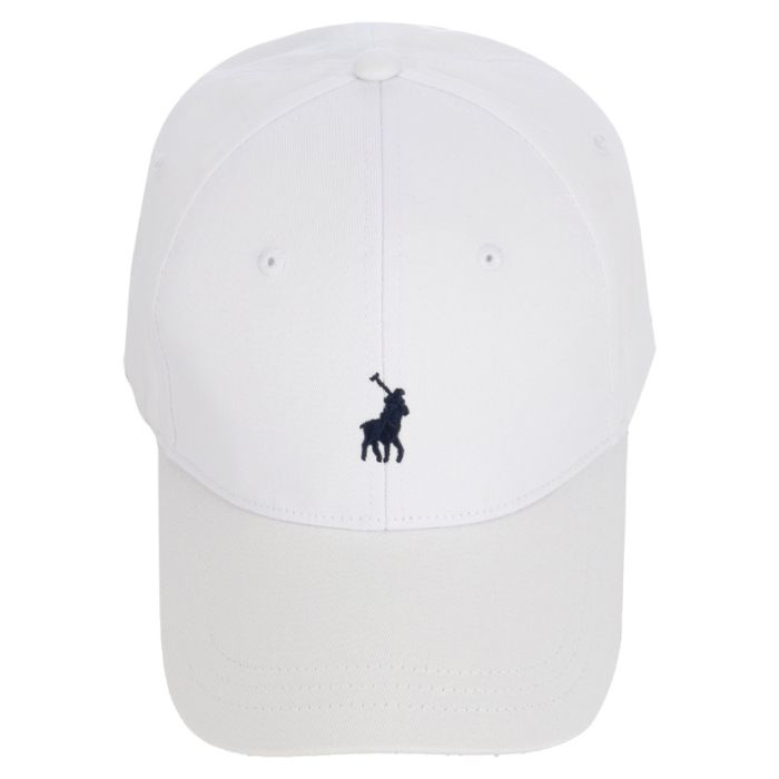 Polo 6 Panel Classic Peak Cap In White
