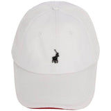 Polo Mens 6 Panel Metal Peak Cap In Red/White