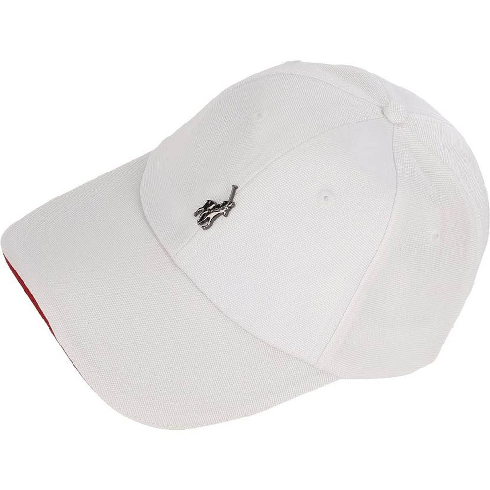 Polo Mens 6 Panel Metal Peak Cap In Red/White