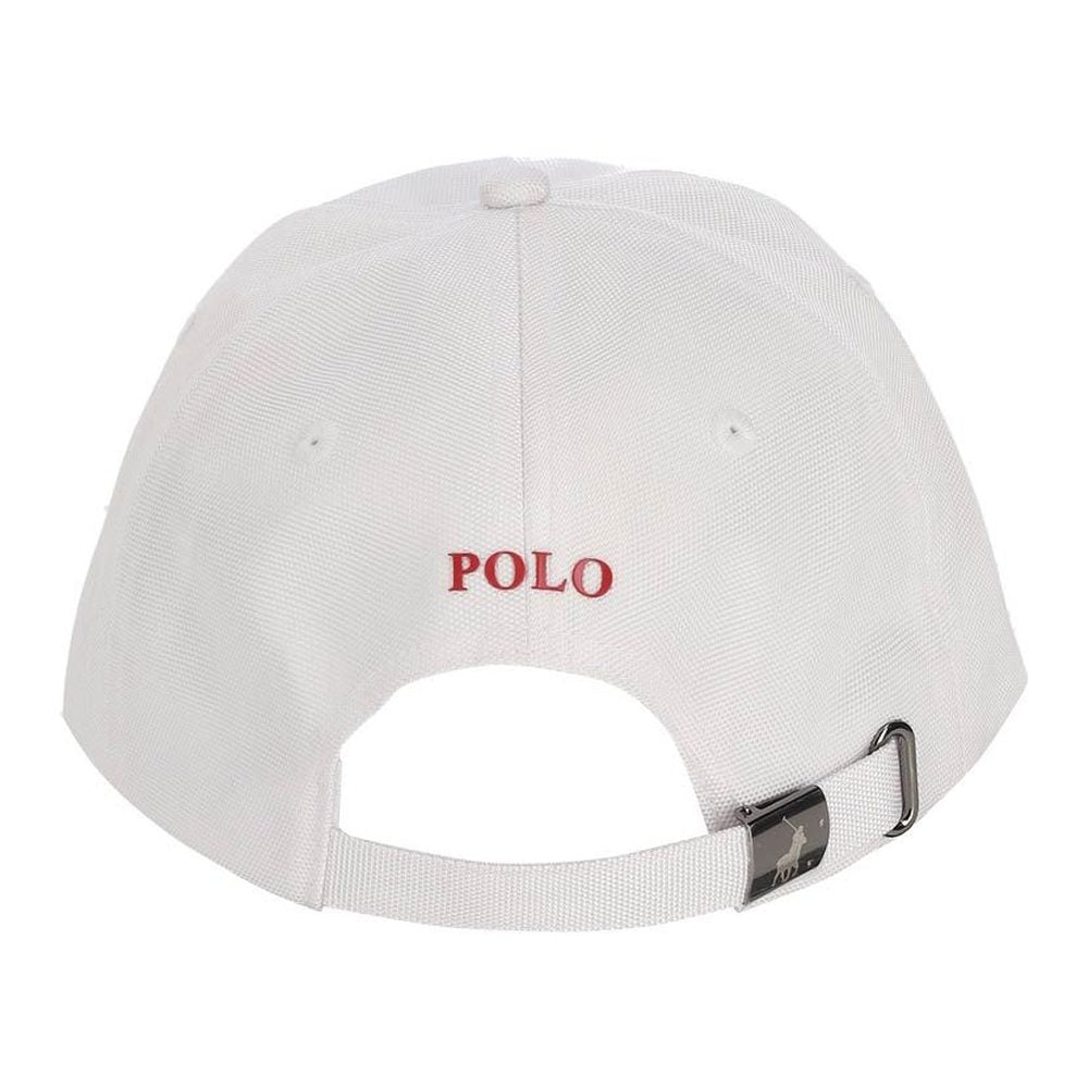 Polo Mens 6 Panel Metal Peak Cap In Red/White