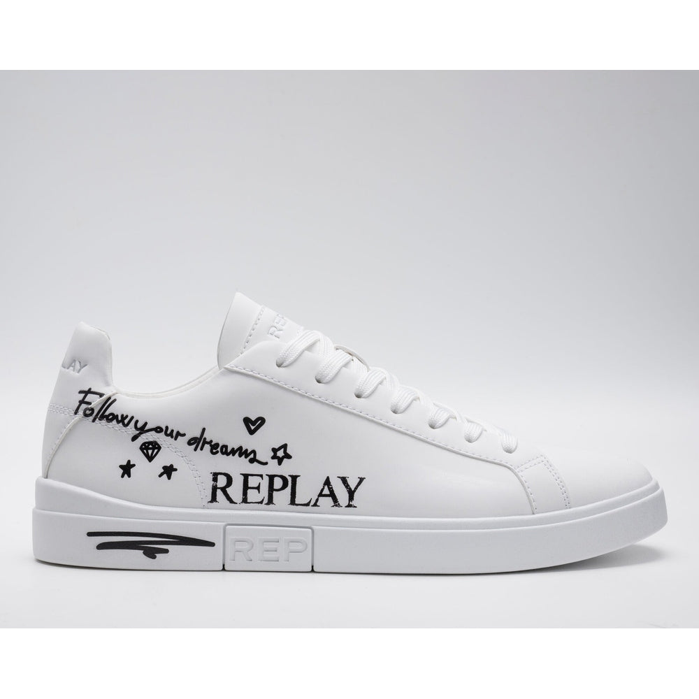 Replay Mens Polys Doodle Shoes In White
