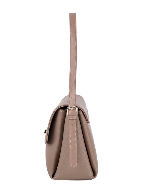 Polo Lyon Flapover Bag In Taupe