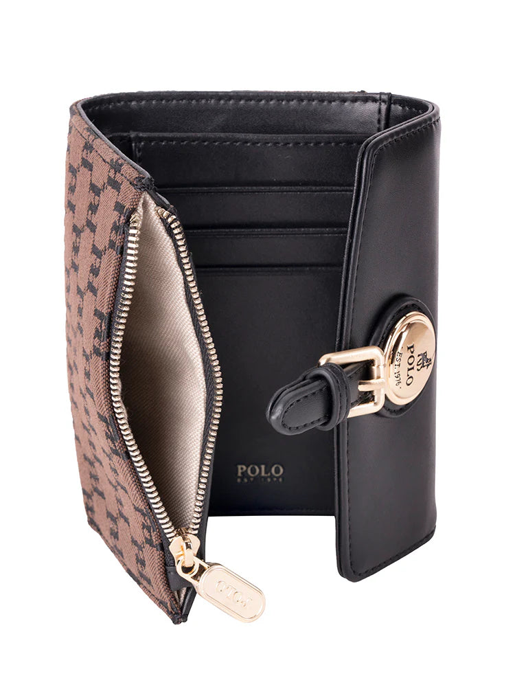 Polo Premier Compact Clutch Purse  Brown