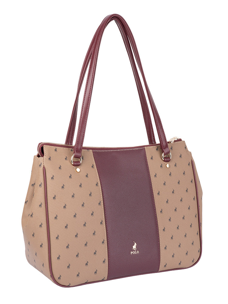 Polo Sonora Tote Bag In Burgandy