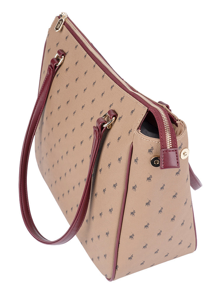 Polo Sonora Tote Bag In Burgandy