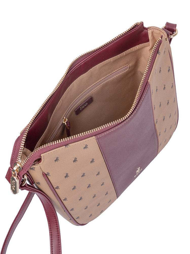Polo Sonora Crossbody Bag In Burgandy