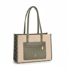 Polo Womens Palma Book Tote Bag In Beige And Olive